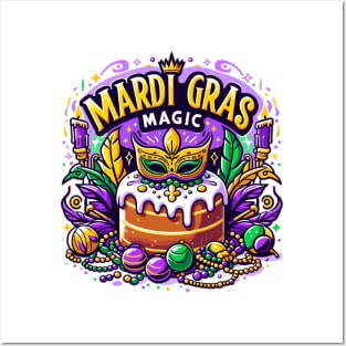 Mardi Gras Magic King Cake Design Posters and Art